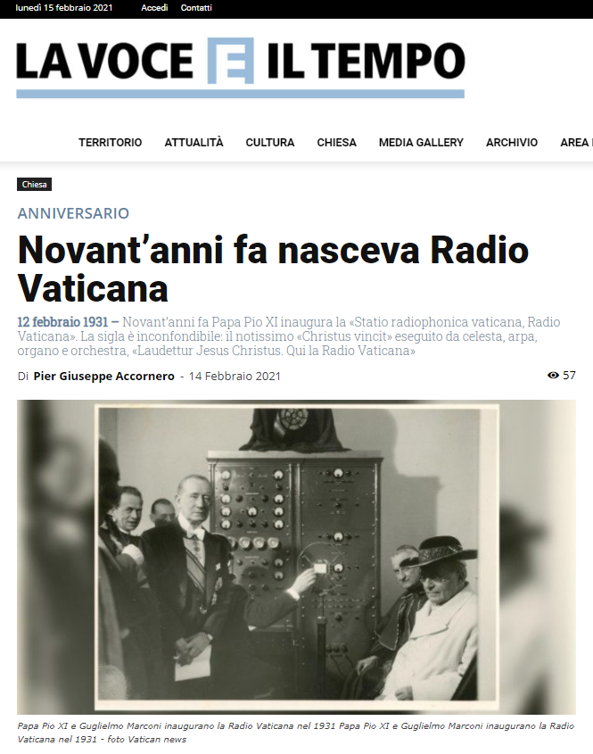 The Pope's radio has been on the air for ninety years