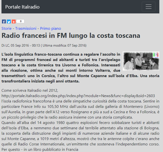 Forty years ago, Radio Corse Internationale was silenced