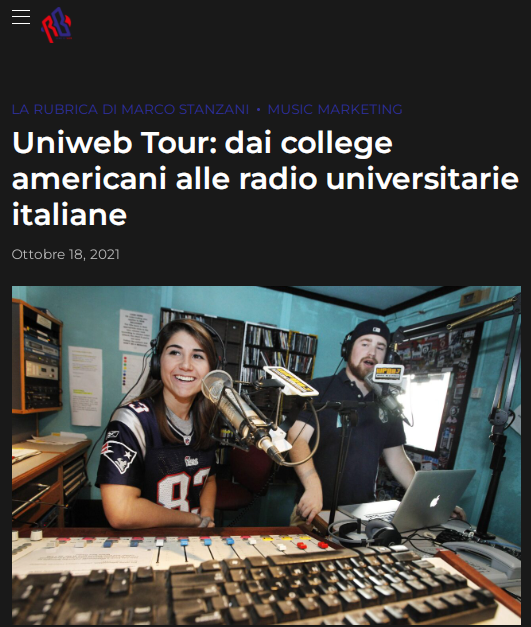 The article on university radios published on the Red&Blue website draws a parallel between Italian and American web radios