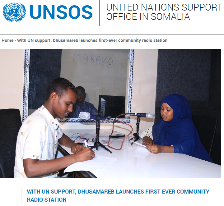 With UN support, Dhusamareb launches first-ever community radio station